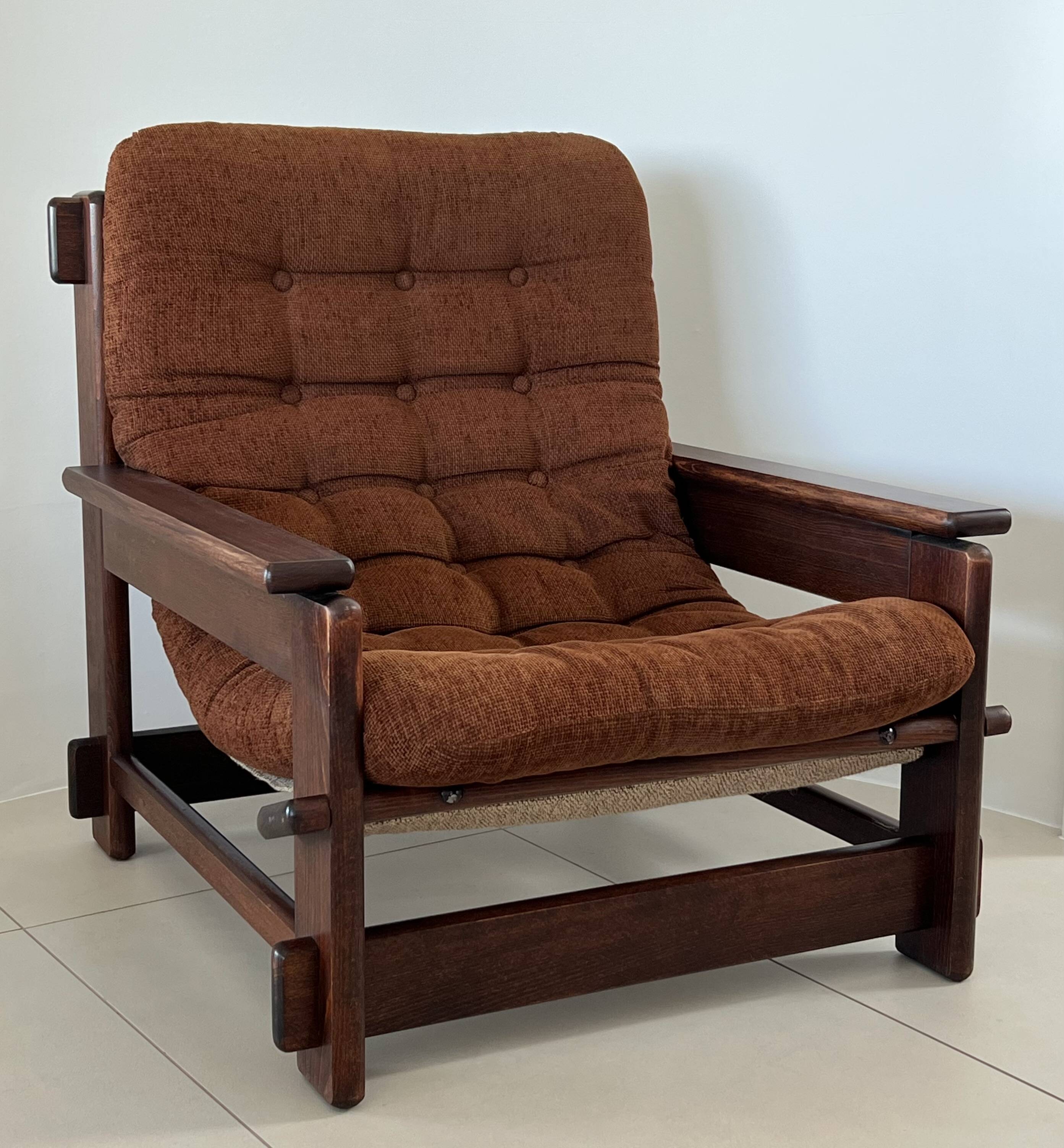 Scandinavian oak armchair, 1960s