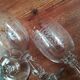 Set of 7 glasses cut with hearts and scrolls