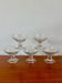 set of 5 crystal champagne glasses, worked and faceted feet, 1960