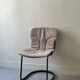 Cidue chair in black metal and short velvet, designed by Willy Rizzo in 1970.