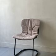 Cidue chair in black metal and short velvet, designed by Willy Rizzo in 1970.