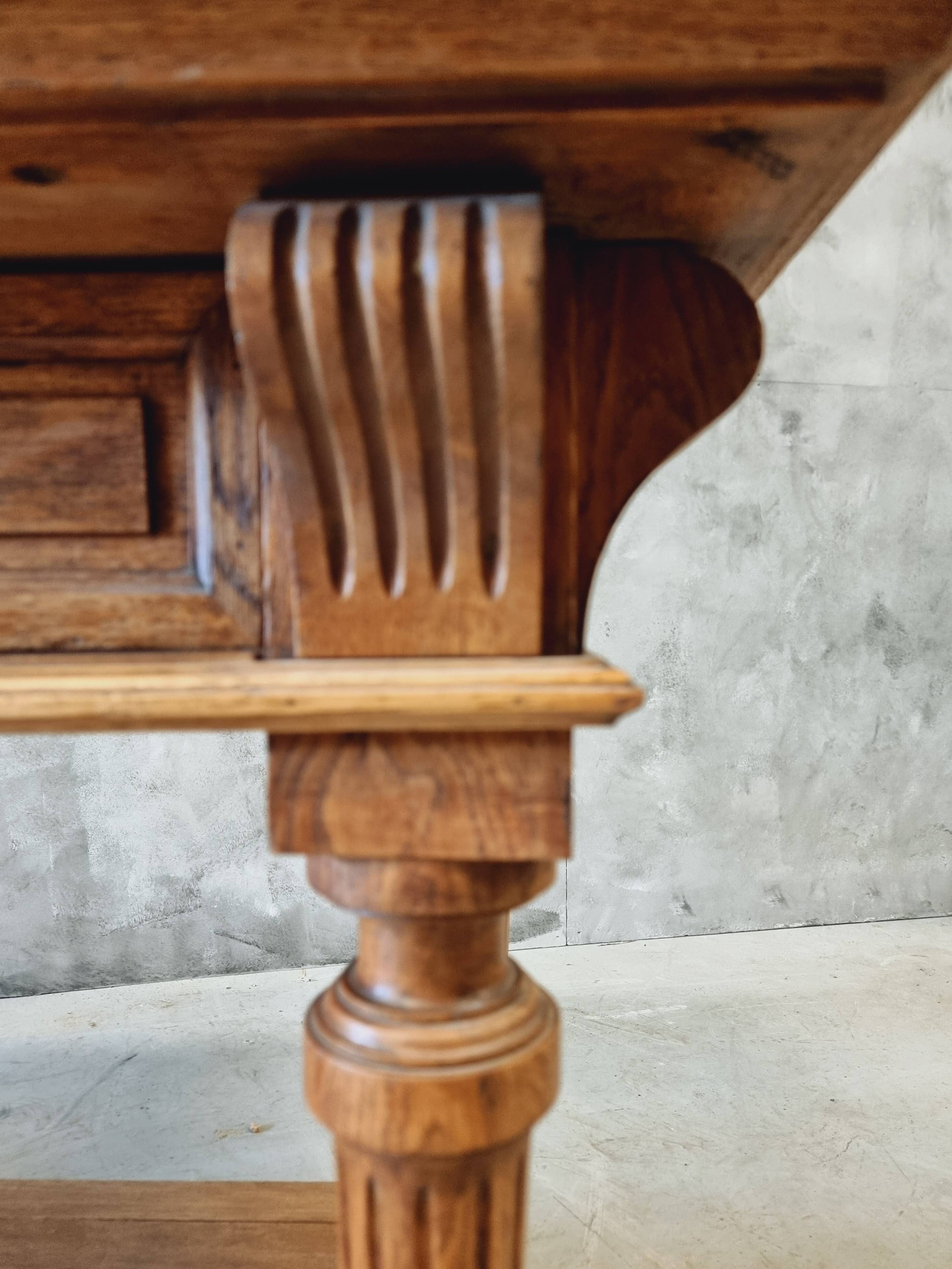 Antique drapers table side table kitchen island oak
