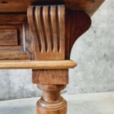 Antique drapers table side table kitchen island oak
