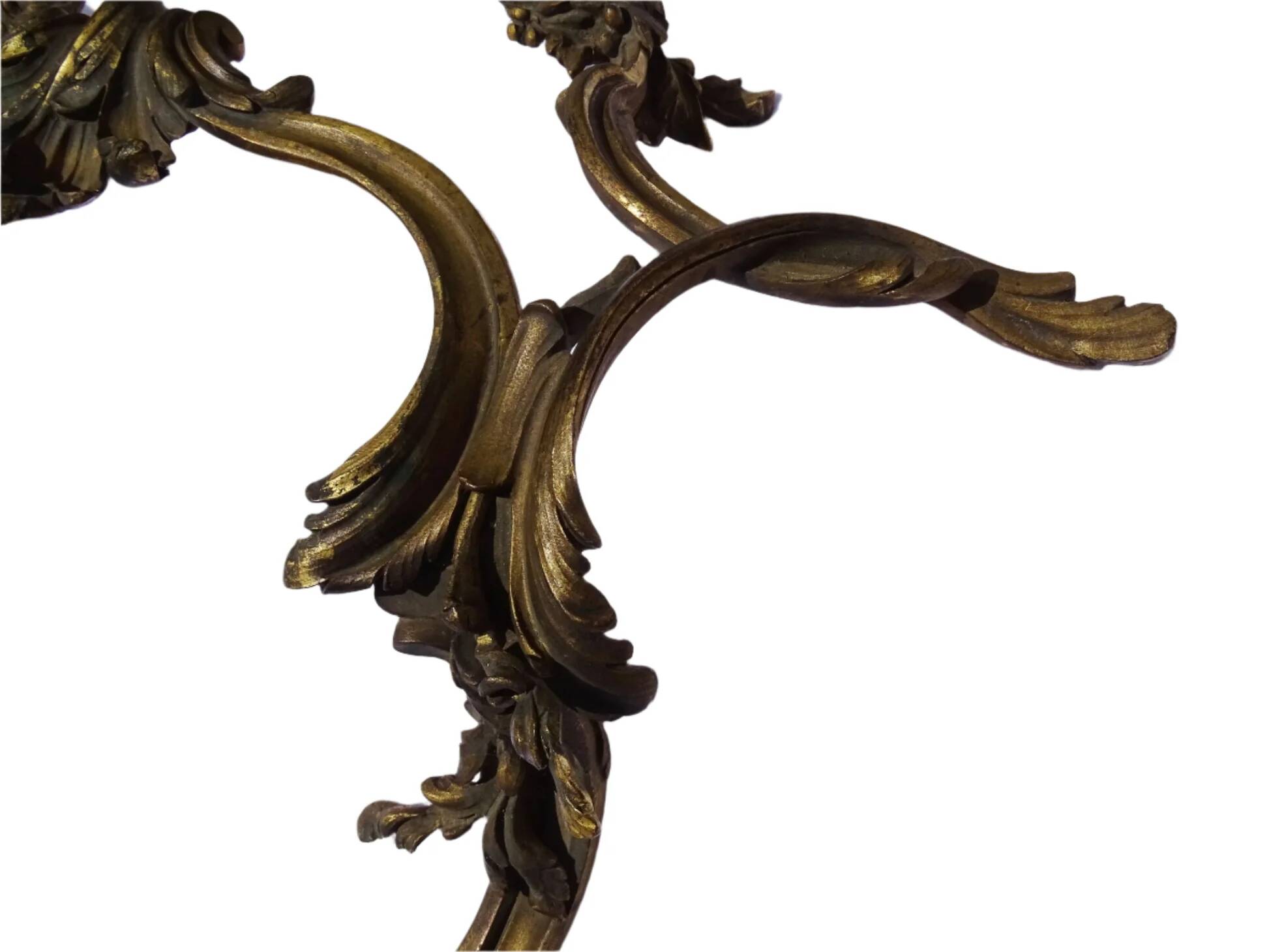 Paire de frontons anciens français en bronze doré