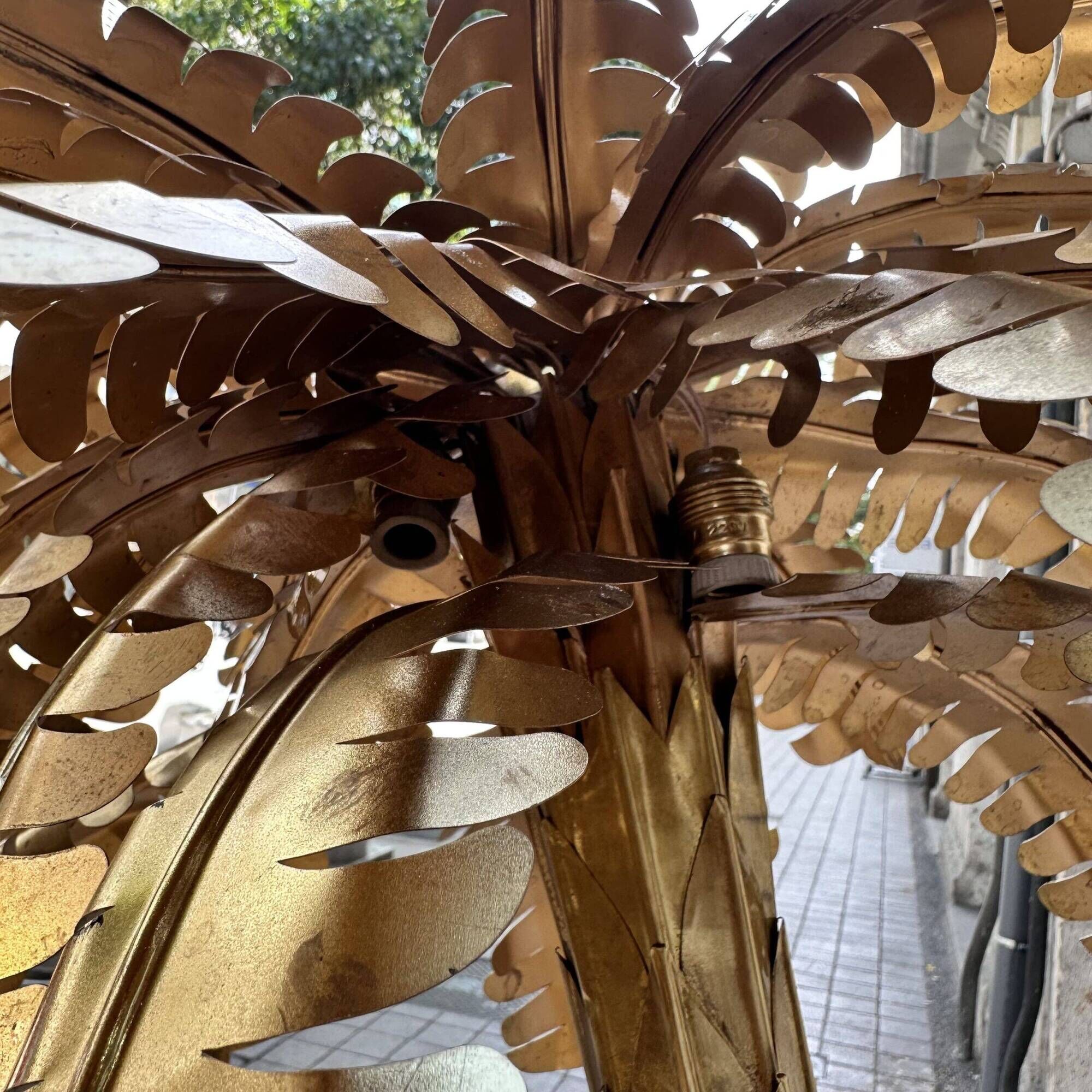 "Palm Trees" floor lamp, Christian Techoueyres for Maison Jansen, gilded brass, 1970s – France