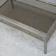 Double coffee table trays smoked glass steel. France, circa 1970