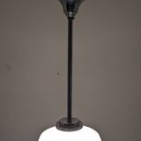 Art Deco glass suspension from Clichy, speckled white, France circa 1920.