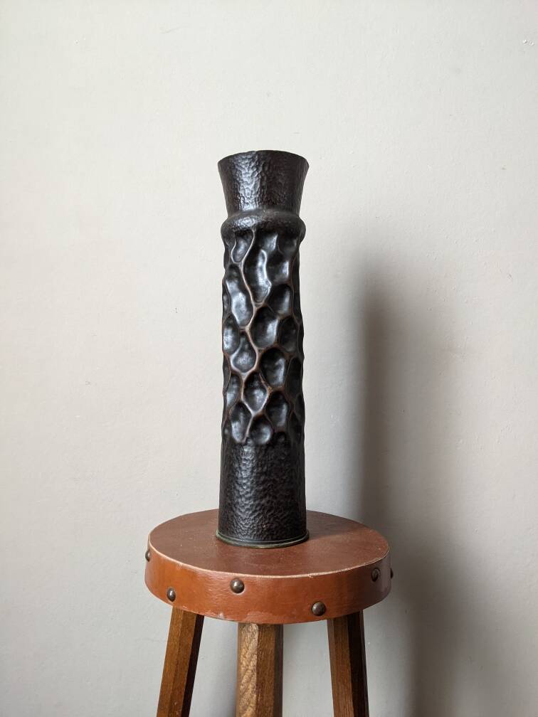 Trench art shell vase 1920 for dried flowers