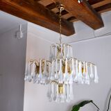 Chandelier gouttes by Venini, 5 arms, murano glass, italy, 1960