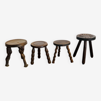 Set of 4 tripod stools