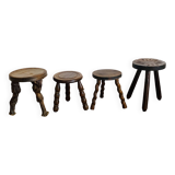 Ensemble de 4 tabourets tripodes