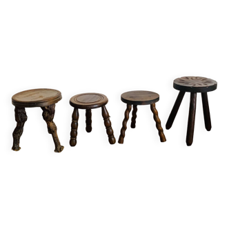 Set of 4 tripod stools