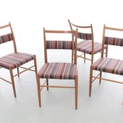 Suite de 4 chaises scandinave de Yngve Ekstrom, tissu Paul Smith