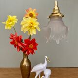 Vintage art deco tulip ride in frosted glass, flower shape