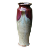 Vase en grés vernissé, signé, sang de boeuf