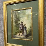 Pierre Guillermet: 19th century watercolor depicting an undergrowth scene animated with characters