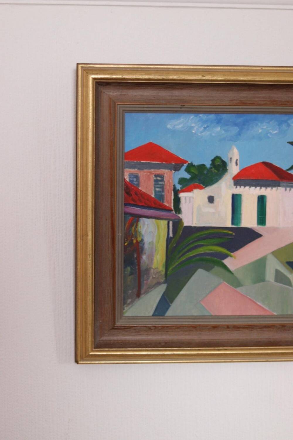 Original Swedish Oil on Canvas – “City View” by Gösta Sigfrid