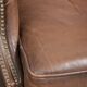 Set of 2 cow leather wingback armchairs in English style