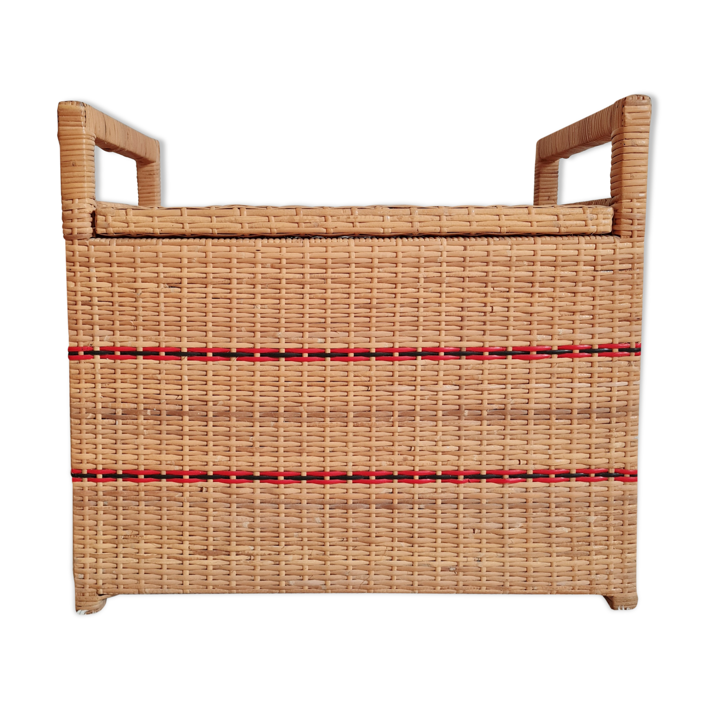 Retro rattan chest bench