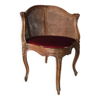 Louis XV caned office armchair, 19th century
