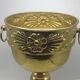 Old planter on foot in hammered brass pushed back height 44 cm