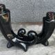 Vallauris Black Ceramic Candle Holder from the 50s