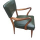 Fauteuil bas  en skaï vert bouteille