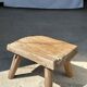 Petite table d'appoint ou tabouret en teck blond quadripode H:30 L43 l30