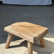 Small side table or stool in four-legged blond teak H:30 L43 l30