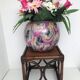 Bedside table stool in vintage cannage rattan