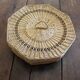 Vintage Octagonal Wicker Basket with Lid