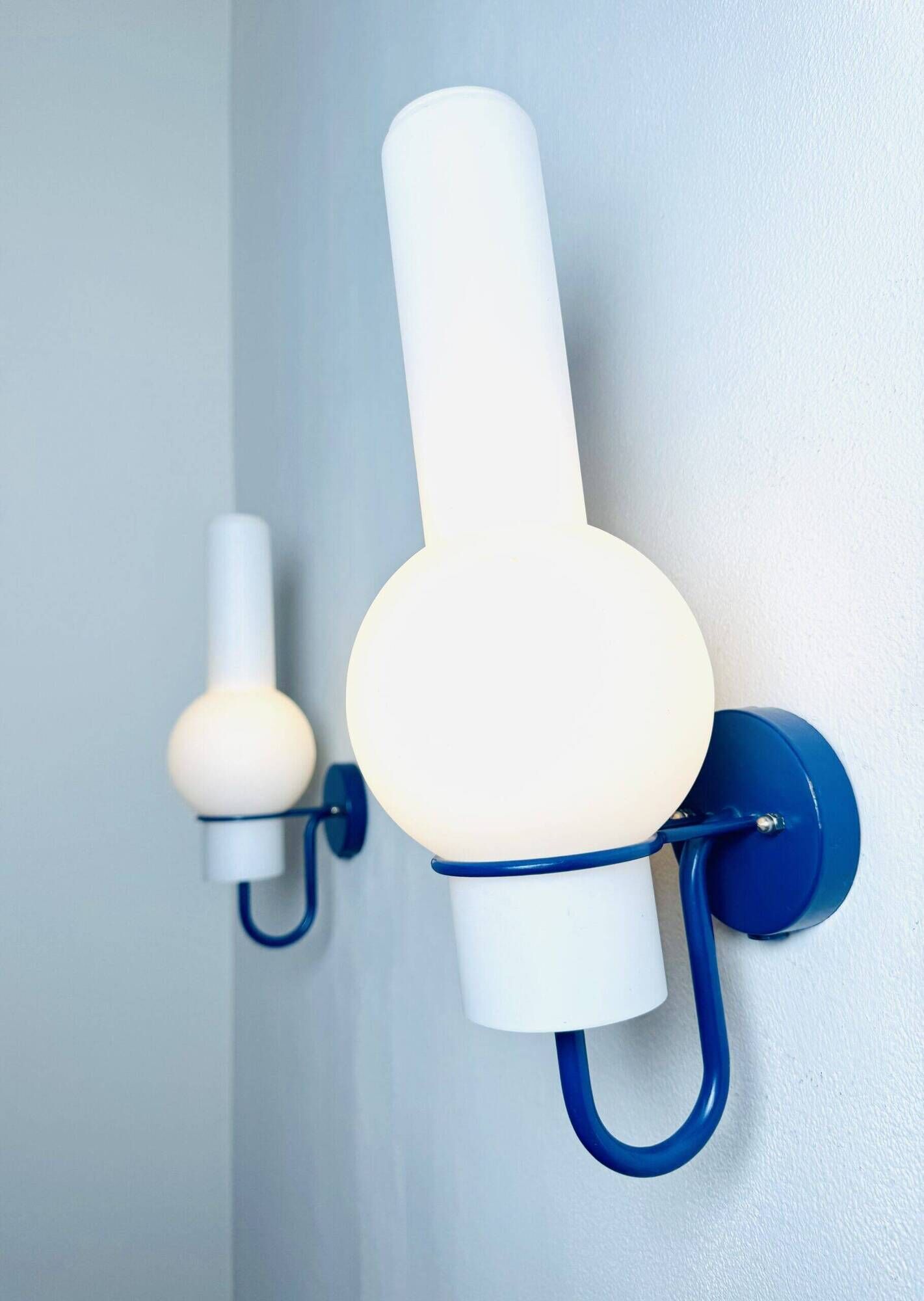 Model C1666 Quinquet Wall Lamps In Opal Glass By Raak Amsterdam, The Netherlands 1960S