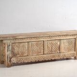 Ancien meuble TV patiné vert menthe (c.1900) #33