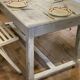 Farmhouse table 6 people white patinated in rectangular solid oak