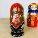 2 Russian dolls Matryoshka painted wood