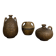 Trio of vintage stoneware vases