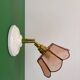 Vintage mother-of-pearl and brass wall lamp with lampshade