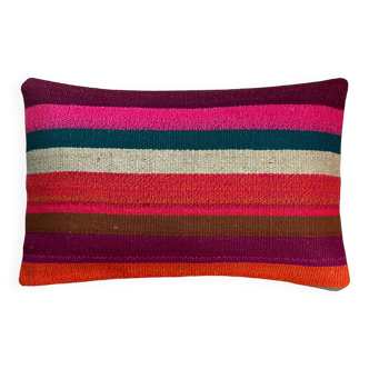 Vintage turkish kilim cushion cover, 30 x 50 cm