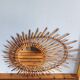 Asymmetrical sun mirror in rattan - vintage 1960s