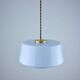 Vintage Mid-Century Baby Blue Glass and Brass Pendant Lamp