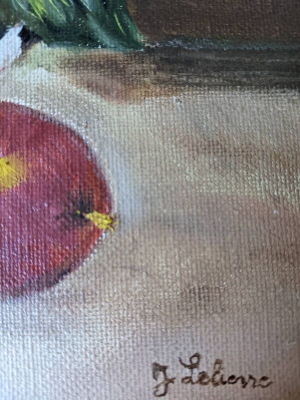 Tableau huile sur toile nature morte contemporaine décoration campagne