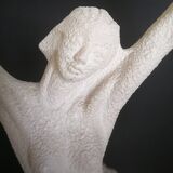 Art Deco lamp with stoneware resin sculpture, 1960s