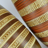 West german mid century vase duemler & breiden model 166 30 relief and stripe decor 1950s 1960s wgp