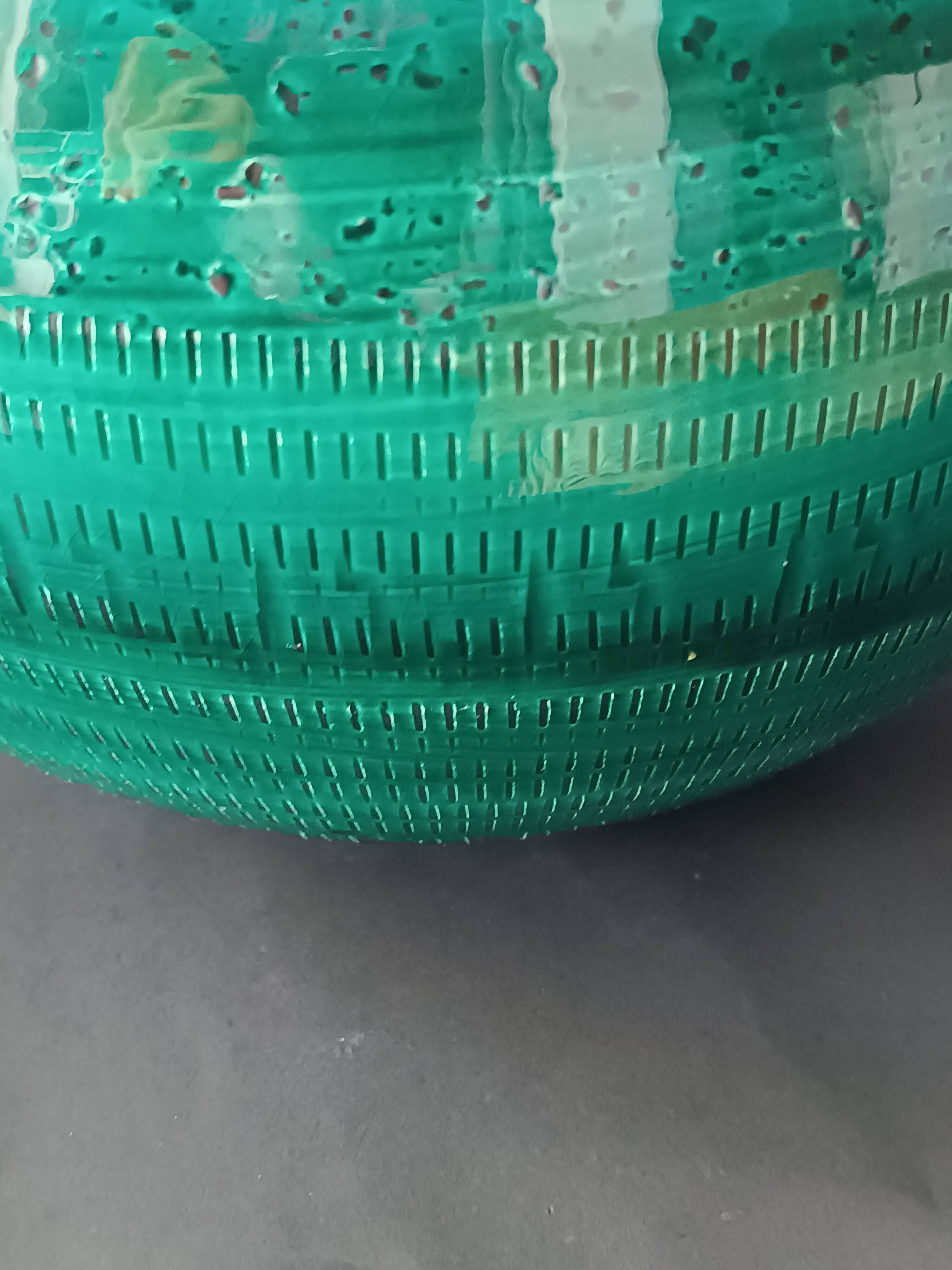 Round ceramic planter Rimini Bright Green Aldo Londi Bitossi 1970