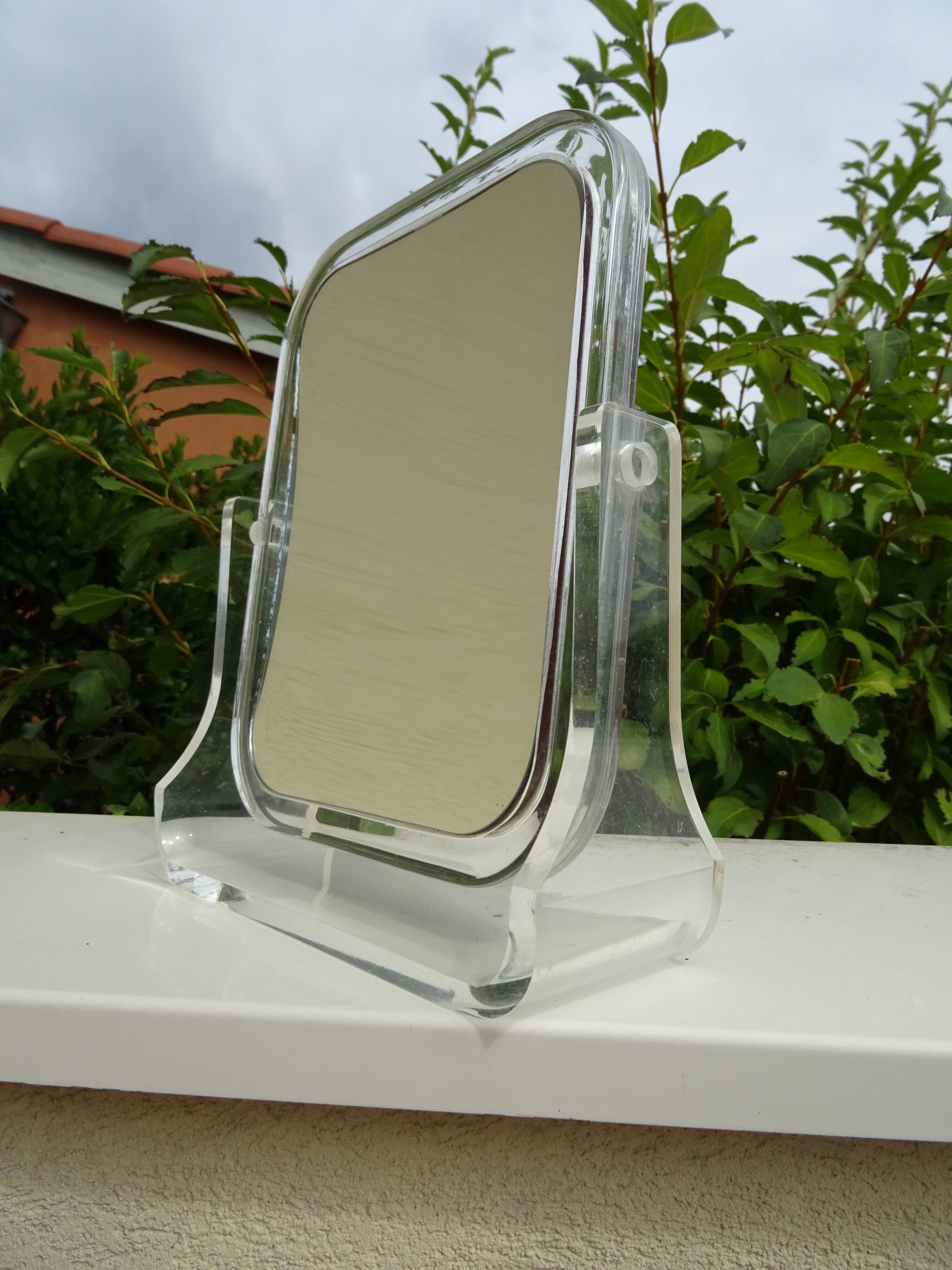 Vintage double-sided plexiglass mirror from the 60s/70s
