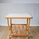 1960s rattan and bamboo side table with magazine rack
