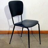 Set of 4 black skai chairs