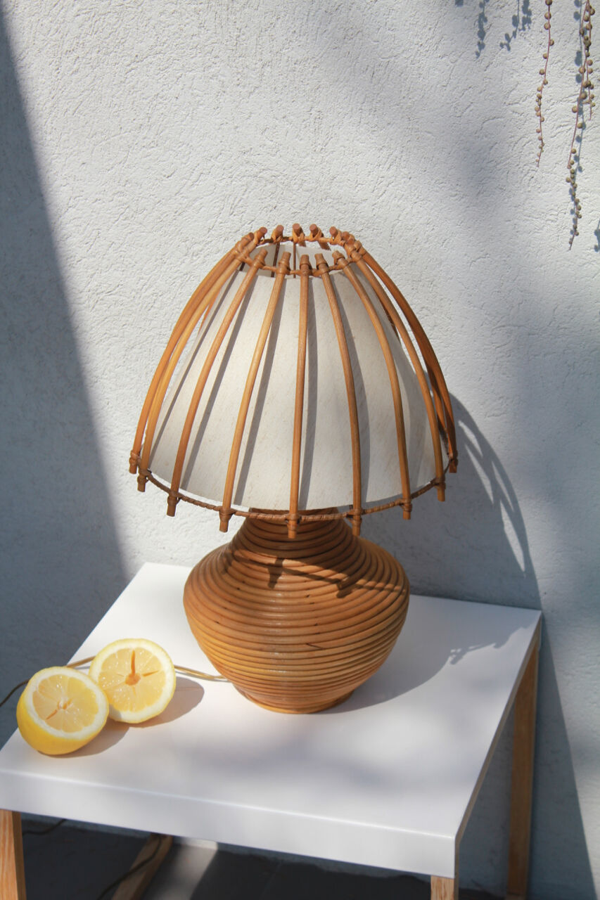 Vintage rattan lamp