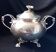Christofle - Silver-plated sugar bowl entirely guilloché.