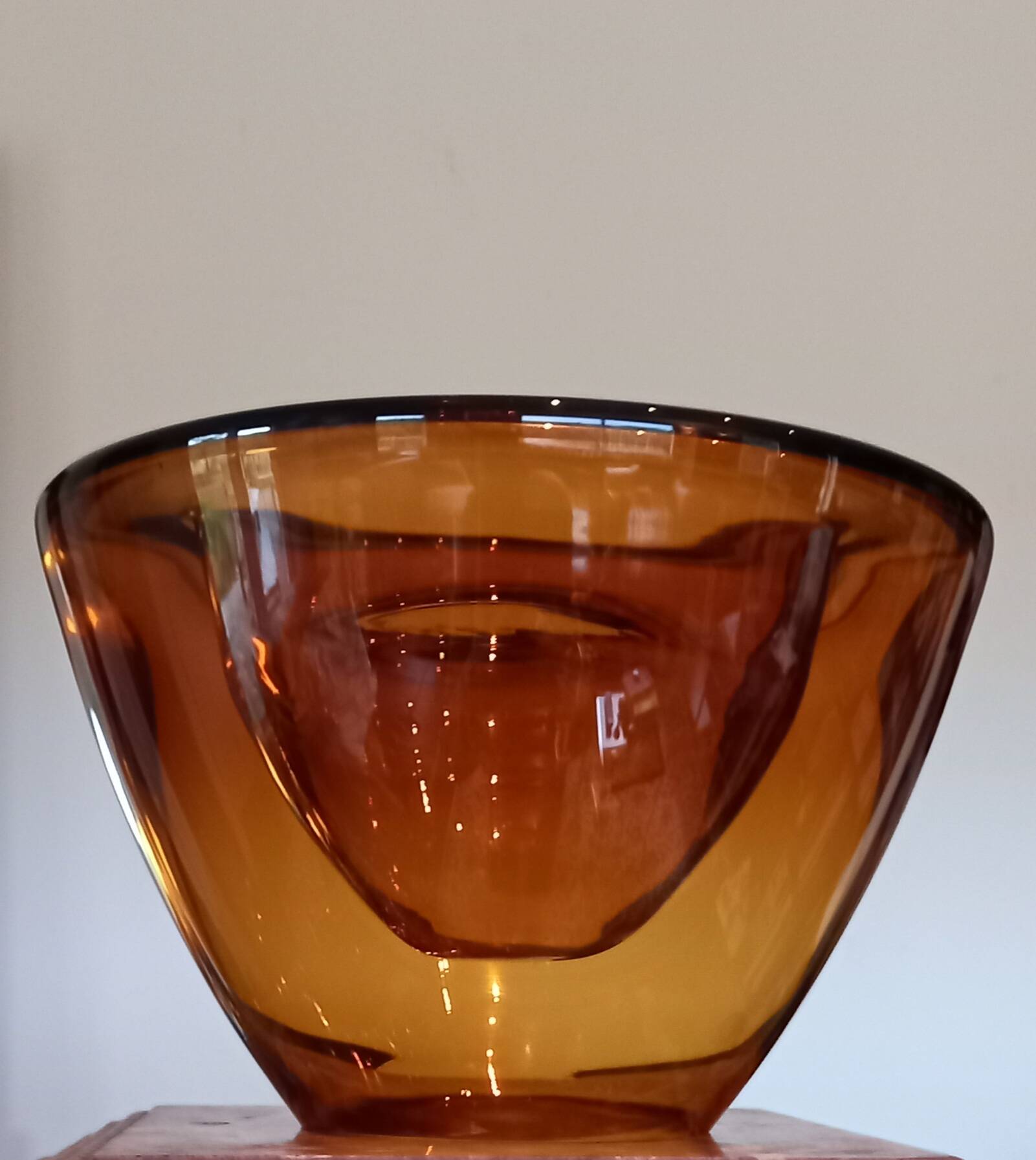 Amber glass cup from the early 2000s
